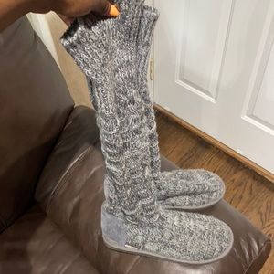 Worn one time no box heather gray sweater boots